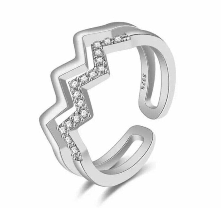 Damen Ring mit Zirkon größenverstellbar 51-55 - Vipfashion797