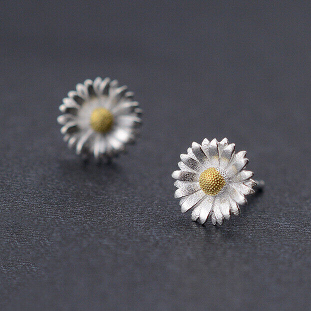 Ohrstecker Gänseblümchen echt Silber 925 Damen Kinder Ohrringe Blume - Vipfashion797
