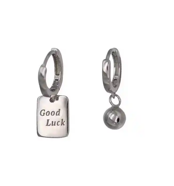 Creolen mit Anhänger Glück Silber 925 Damen Ohrringe Geschenk