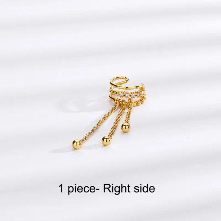 Ohrklemme m-Anhänger kette Sterlingsilber 925 Zirkonia Damen Ohrringe Ohne Loch - Vipfashion797