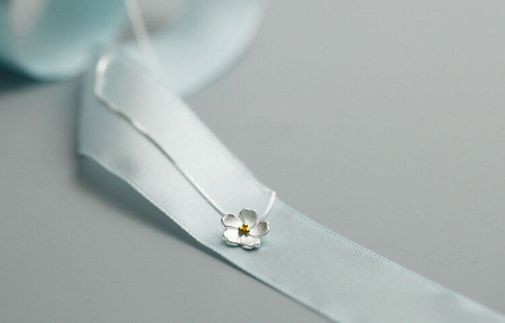 Halskette Blume Sterlingsilber 925 Kinder Damenkette - Vipfashion797