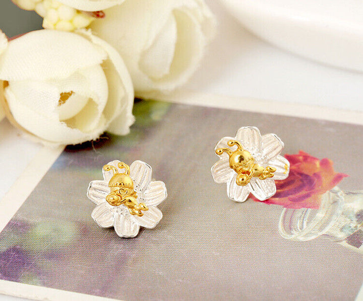 Ohrstecker Blumen Sterling Silber 925 Damen Kinder Ohrringe ´ - Vipfashion797