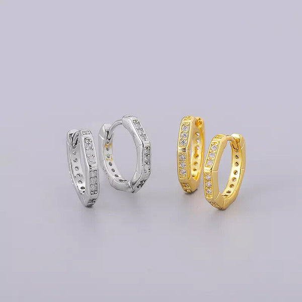 Damen Creolen Sterling Silber 925 Zirkonia Kreolen Ohrringe