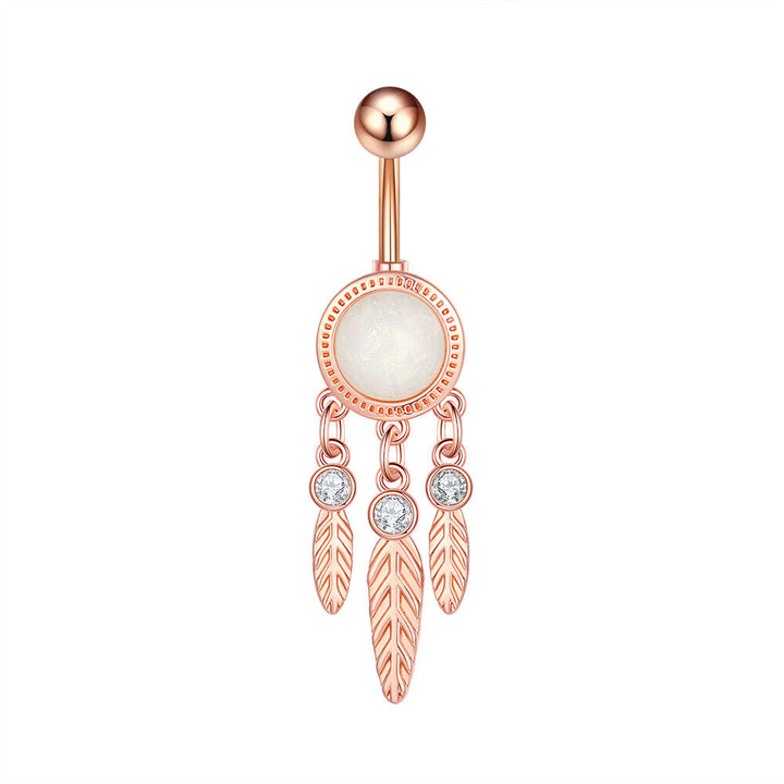 Opal Bauchnabelpiercing Rund Gebogener Stab Nabel - Vipfashion797