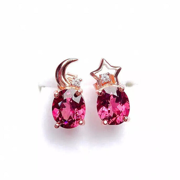 Ohrstecker Rosegold Mond - Stern Zirkonia Damen Ohrringe
