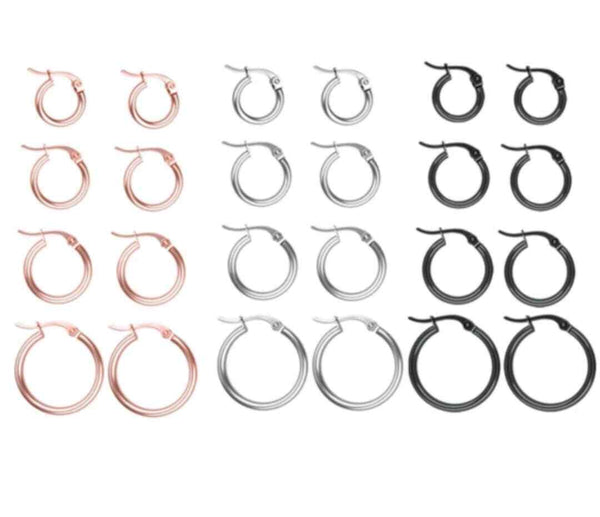 Creolen Ohrringe1Paar Hoop Runde Huggie Edelstahl 316L Hervorragende Qualität