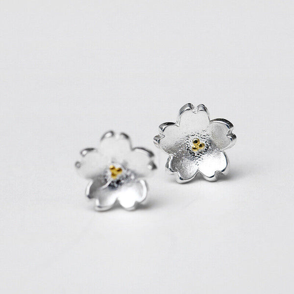Mini Blume Ohrstecker blüte Sterling Silber 925 Ohrringe