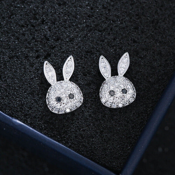 Ohrstecker Ohrringe 925 Silber Kaninchen Zirkonia Hochwertige Qualität