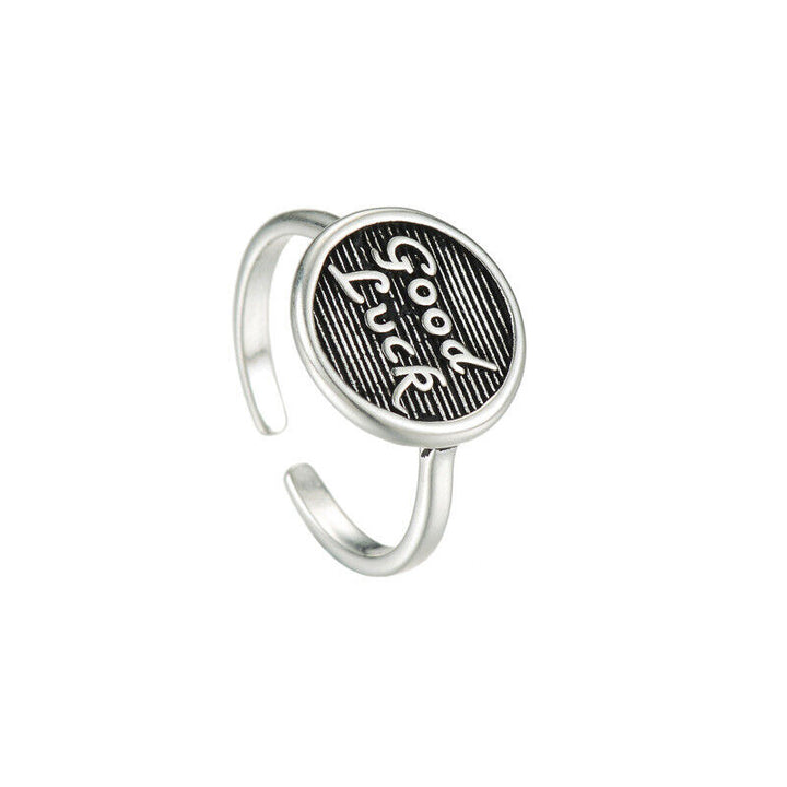 Damen Ring Good Luck Sterlingsilber 925 Geschwärzt 48-56 verstellbar - Vipfashion797