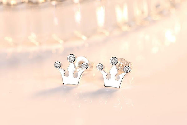 königkrone Ohrstecker 925 Silber Damen Mädchen Ohrringe