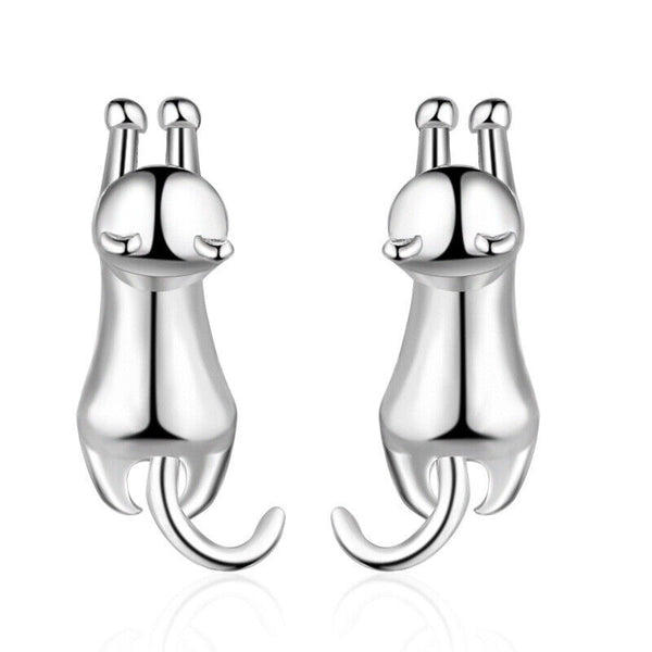 Kleine Ohrstecker Katze Sterling Silber 925 Damen Kinder Ohrringe