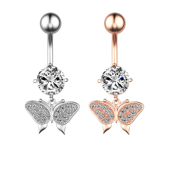 Bauchnabelpiercing m-Anhänger Schmetterling Zirkonia