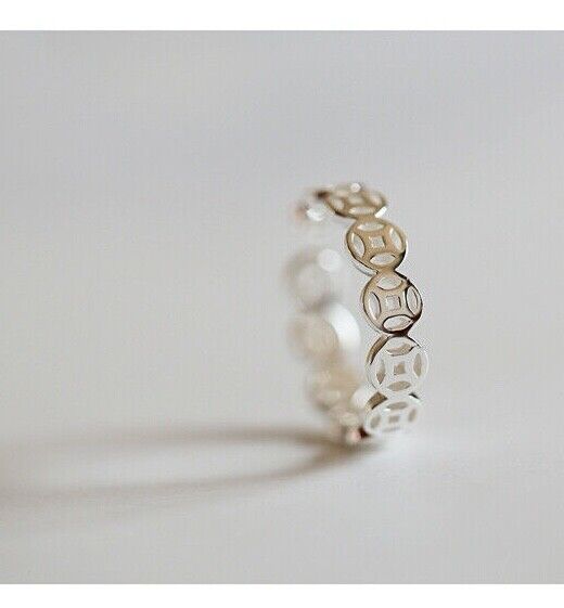 Damen Ring Rund Sterling Silber 925 Größenverstellbar 48-53