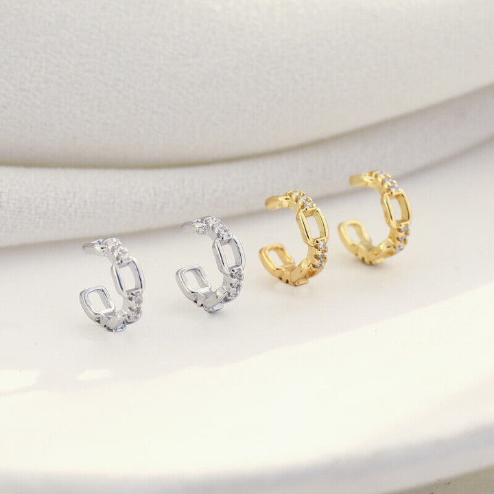 Clip Mini Ohrklemme echt Silber 925 Zirkonia ein Stück Mädchen Ohrringe - Vipfashion797
