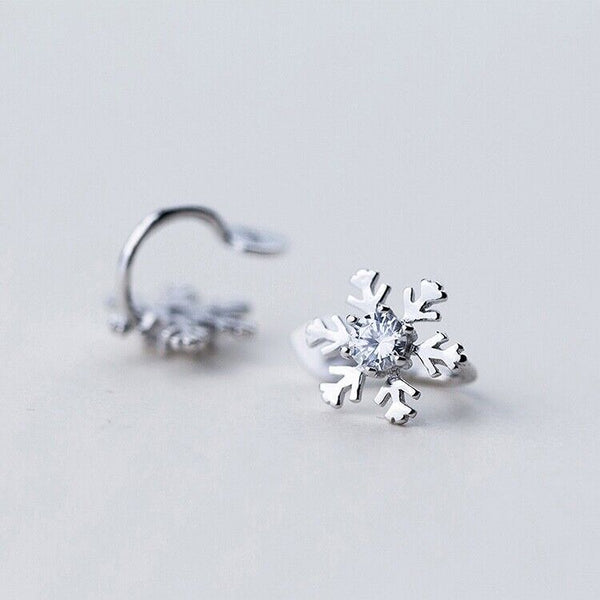 Schneeflocke Sterling Silber 925 Zikronia Damen Ohrringe ohne Loch