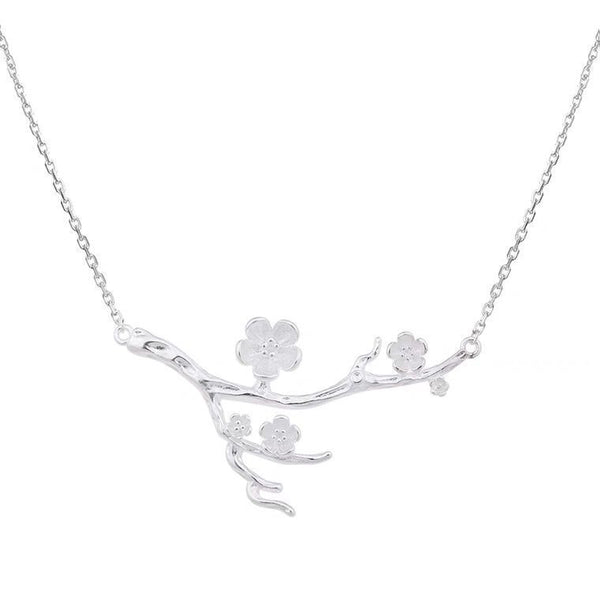 Halskette Ast Blumen Sterling Silber 925 Damen Kette - Vipfashion797