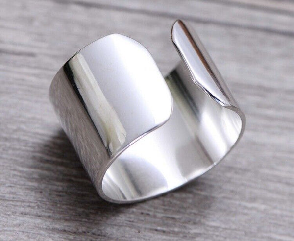 Damen Ring Sterlingsilber 925 Stempel Offene Rioffen verstellbar