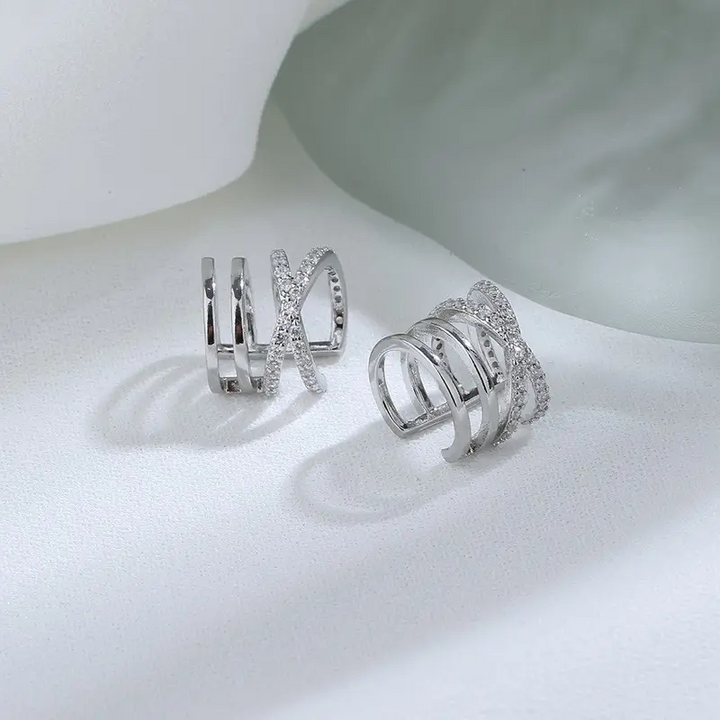 Ohrklemme 925 Silber Zirkonia Ohne Loch 1 Stück Damen Ohrschmuck - Vipfashion797