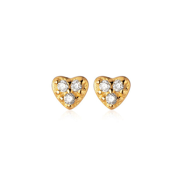 Herz echt Silber 925 Zirkonia Mädchen Mini Ohrringe echt schmuck