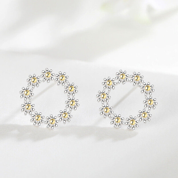 Ohrringe Blumenkreis Silber 925 Damen Kinder Mädchen Ohrstecker - Vipfashion797