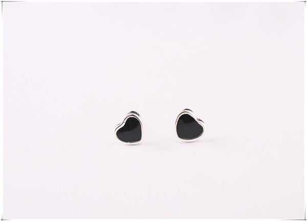 Kleine Ohrstecker Stern Schwarz Sterling Silber 925 Damen Ohrringe