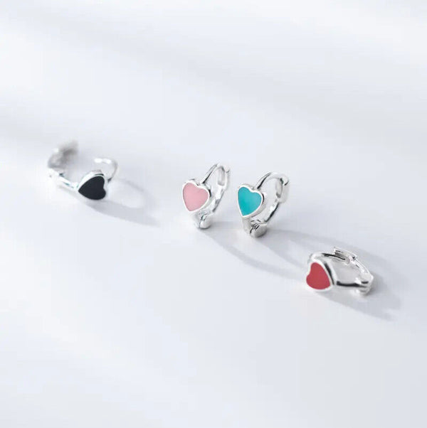 Creole Herz Sterlingsilber 925 Damen Mädchen Ohrringe