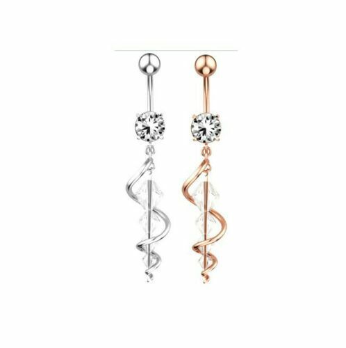 Bauchnabel Piercing Gebogener Stab Zirkon Nabel hervorragende Qualität. - Vipfashion797