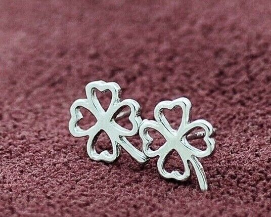 Ohrstecker Glücksblatt Blüte Silber 925 Damen Kinder Ohrringe - Vipfashion797