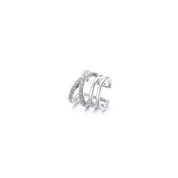 Ohrklemme 925 Silber Zirkonia Ohne Loch 1 Stück Damen Ohrschmuck - Vipfashion797