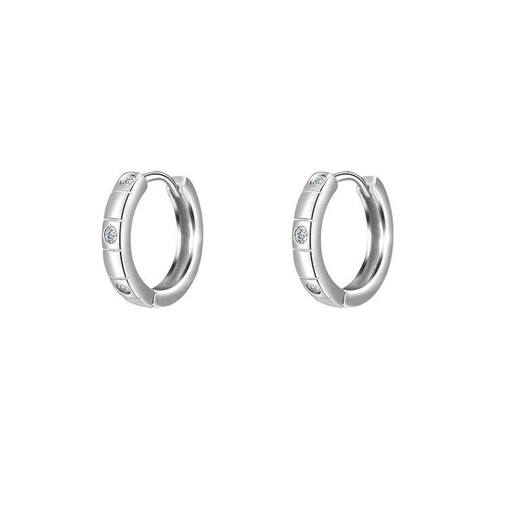 Creolen Rund echt Sterling Silber 925 Zirkonia Damen Ohrringe - Vipfashion797