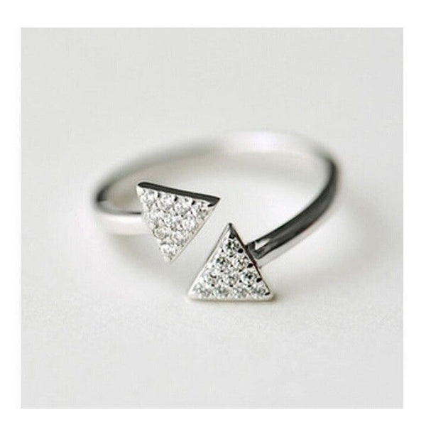 Ring Dreiecke Sterling Silber 925 Größenverstellbar 55-57