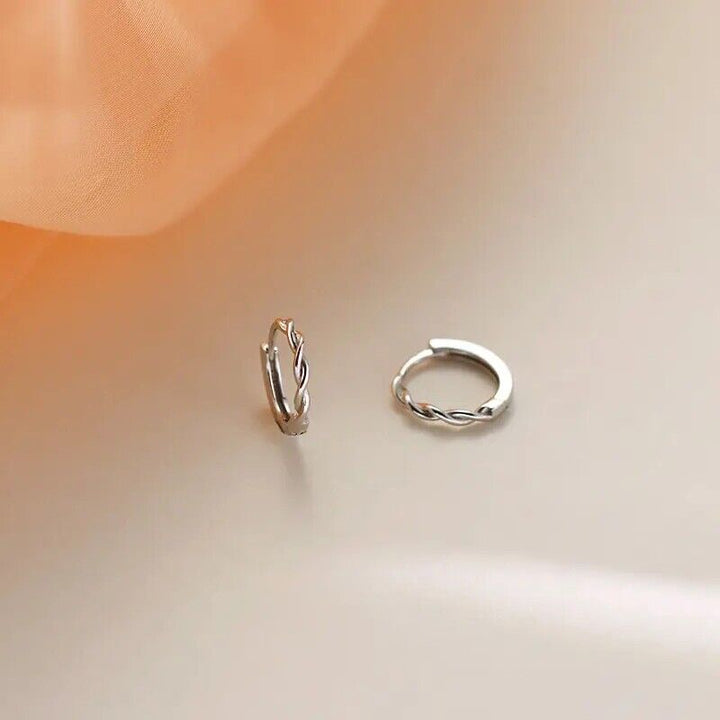 mini Kleine Creole Sterlingsilber 925 1 Paar Ohrring Verdreht - Vipfashion797