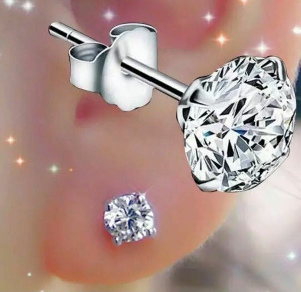 Rund Ohrstecker 5mm Zirkon Damen Mädchen Kinder Ohrringe
