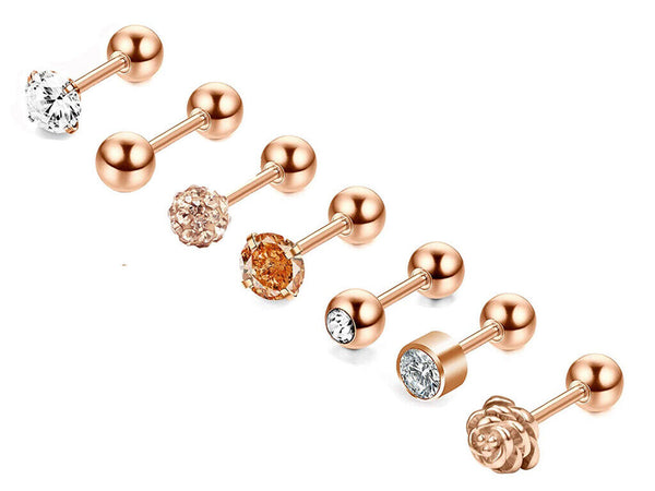 Set 7 Pcs Edelstahl Medizinische Piercing Mädchen Ohrringe Gesundheits