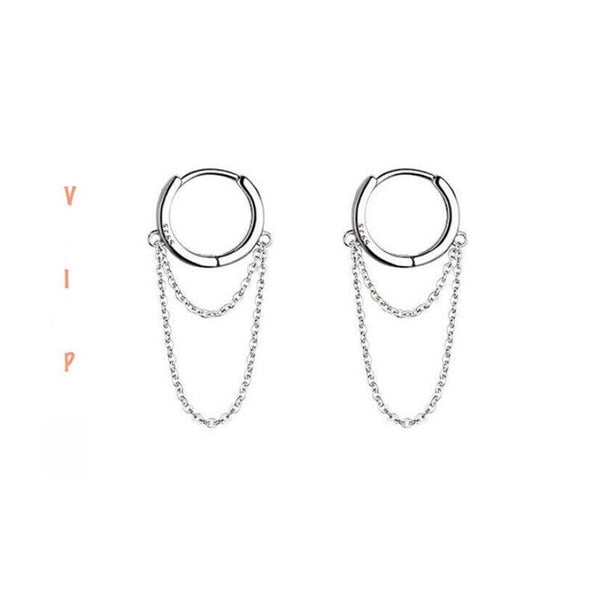 Damen, Ohrringe, Creole, Creolen, 925er, Silber, Rund, Kette,