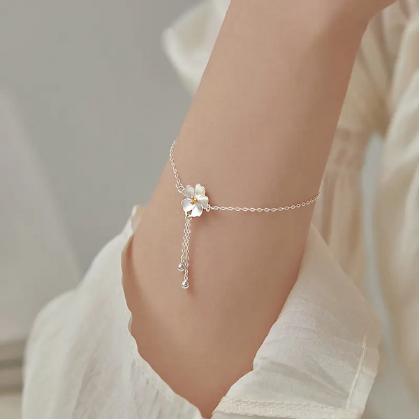 Armband Blume Sterling Silber 925 Damen Mädchen Kette - Vipfashion797