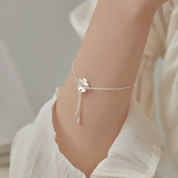 Armband Blume Sterling Silber 925 Damen Mädchen Kette - Vipfashion797
