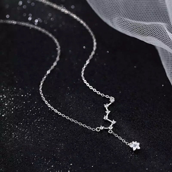 Halskette Stern Zirkonia Sterling Silber 925 Damen Kette