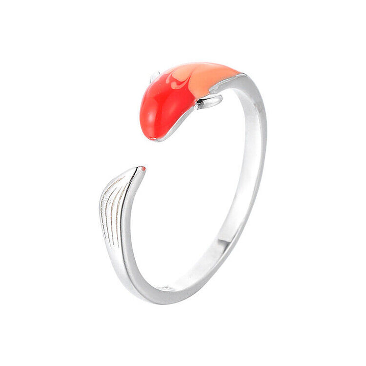 Damen Ring Fische Sterling Silber 925 verstellbar 51- 54 - Vipfashion797