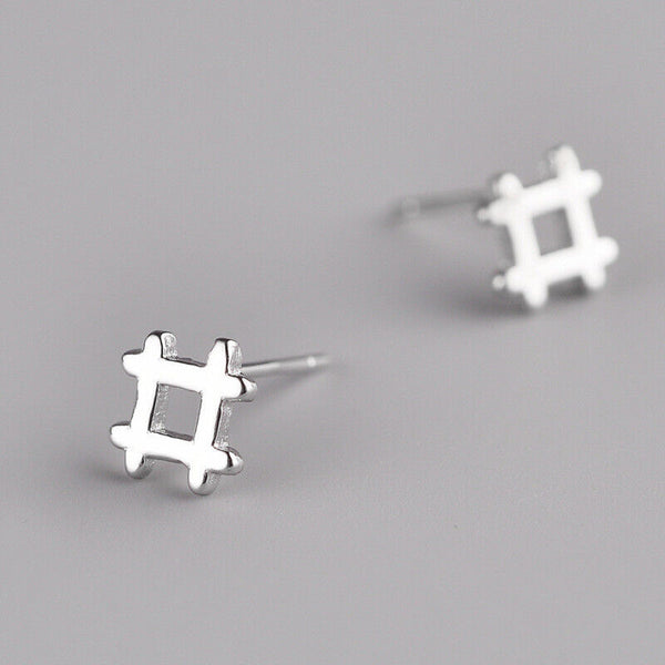 Ohrstecker Quadrat  Sterling Silber 925 Damen Mädchen Ohrringe