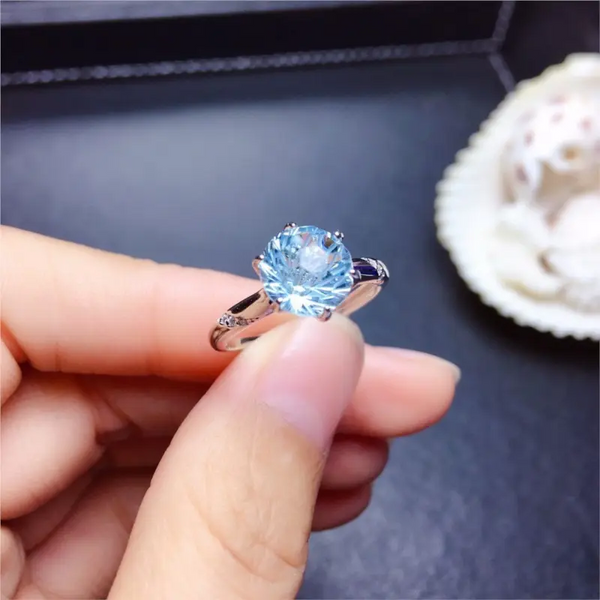 Ring mit Zirkonia Kreis Platiniert Damen Mädchen Größe verstellbar