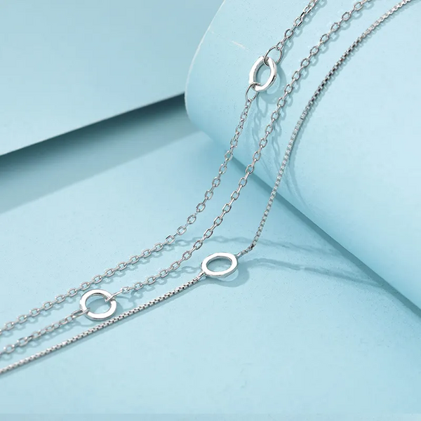 Doppelkette Armband - Fußkettchen Runde Sterling Silber 925 Mädchen Fußkette