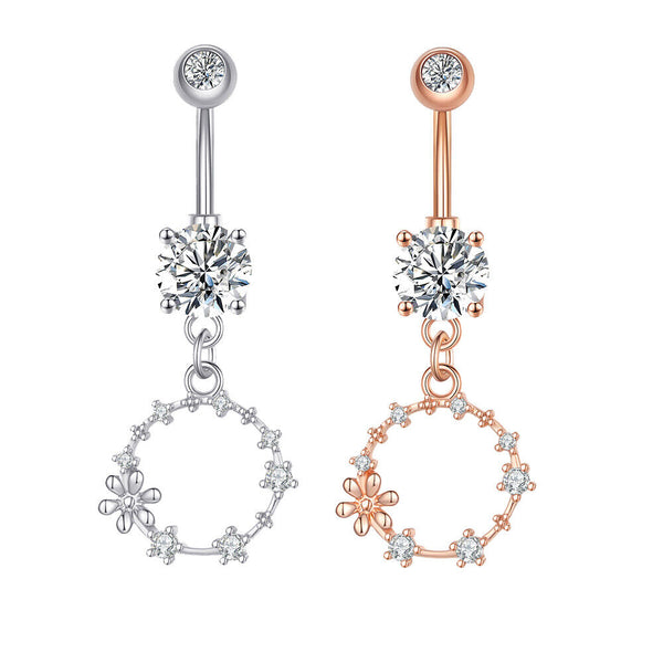 Bauchnabelpiercing - Anhänger Kreis Blume Kette Piercing Top