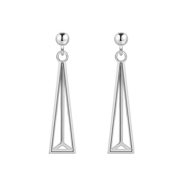 Damen Ohrhänger mit Anhänger Dreieck echt Sterlingsilber 925 Ohrringe