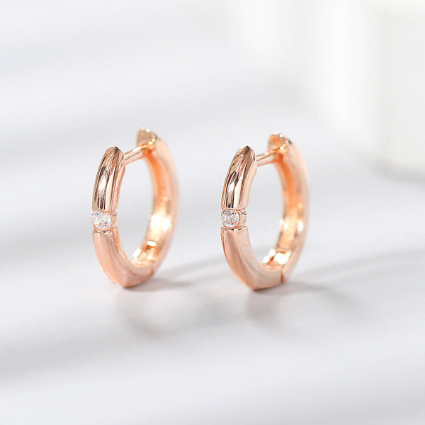Creolen Klapp Silber & Gold & Rosegold Ohrringe 13mm Damenschmuck