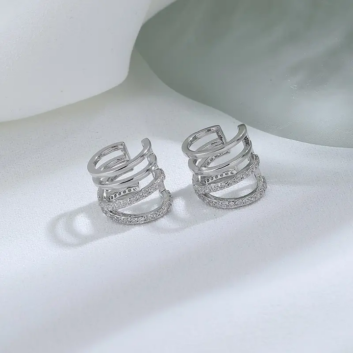 Ohrklemme 925 Silber Zirkonia Ohne Loch 1 Stück Damen Ohrschmuck - Vipfashion797