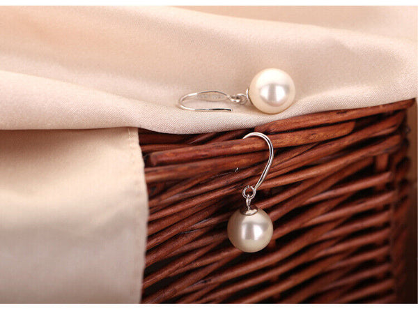 Damen Ohrringe Ohrhänger Perle  925 Silber
