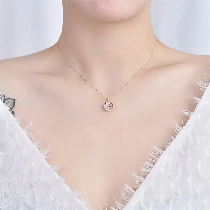 Damen Halskette Blauer Zirkon Stern Silber 925 Zirkonia Collier - Vipfashion797