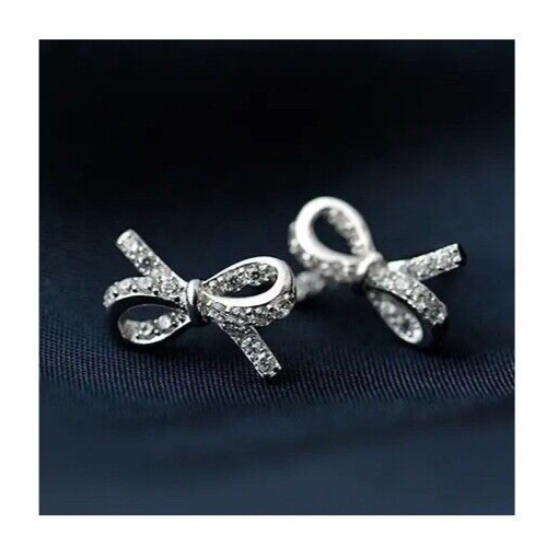 Ohrstecker Infinity Sterling Silber Zirkon Damen Mädchen Bind Ohrringe