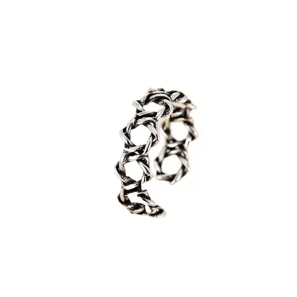 Damen Ring Sterne Sterling Silber 925 Geschwärzt Verstellbar